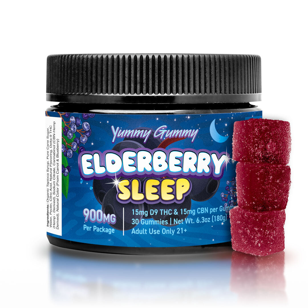 Yummy Gummy - 900MG - Elderberry Sleep D9 Gummies (Indica)