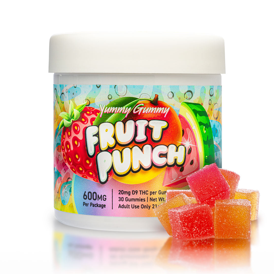Yummy Gummy - 600MG - Fruit Punch D9 Gummies (Hybrid)