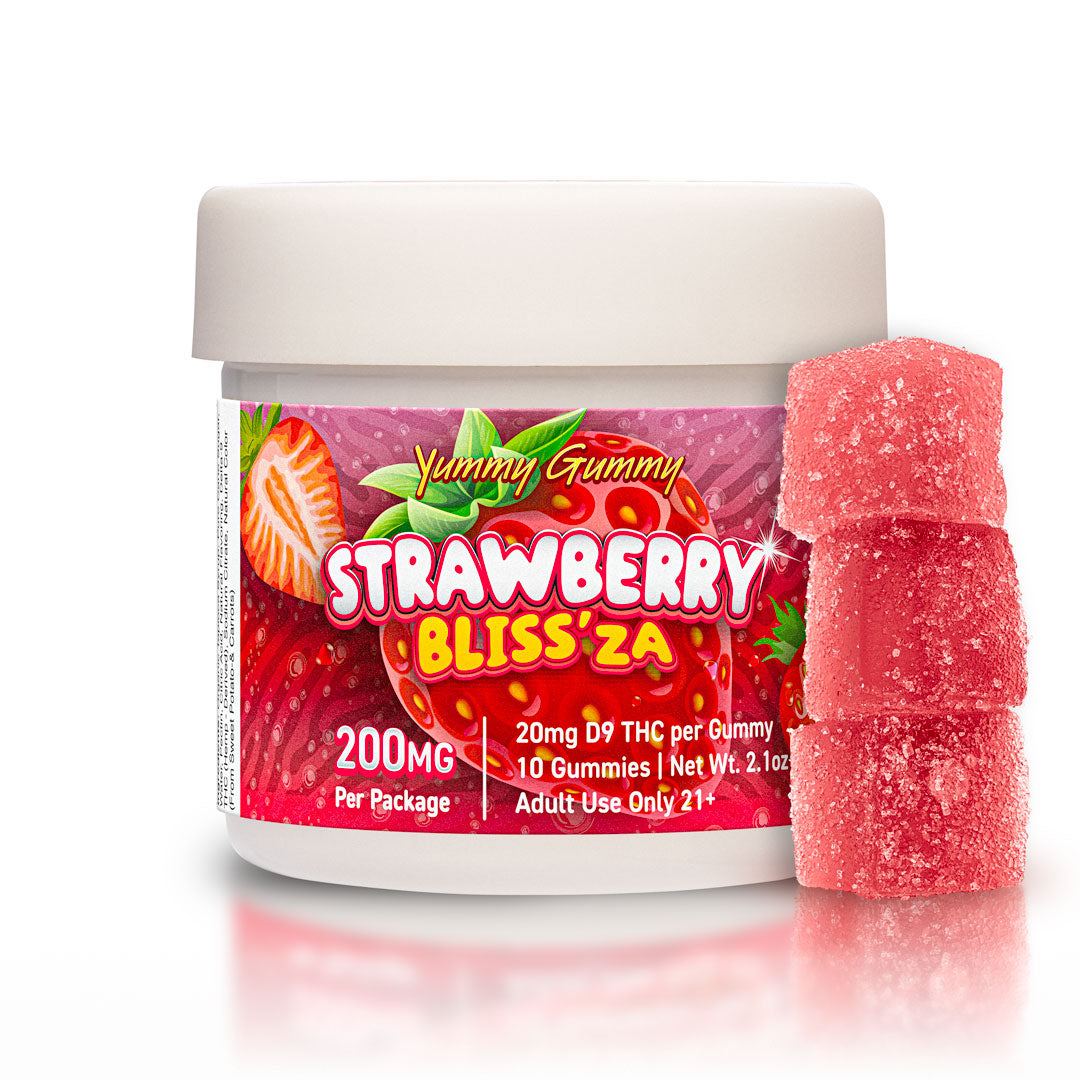 Yummy Gummy - 200MG - Strawberry D9 Gummies (Sativa)