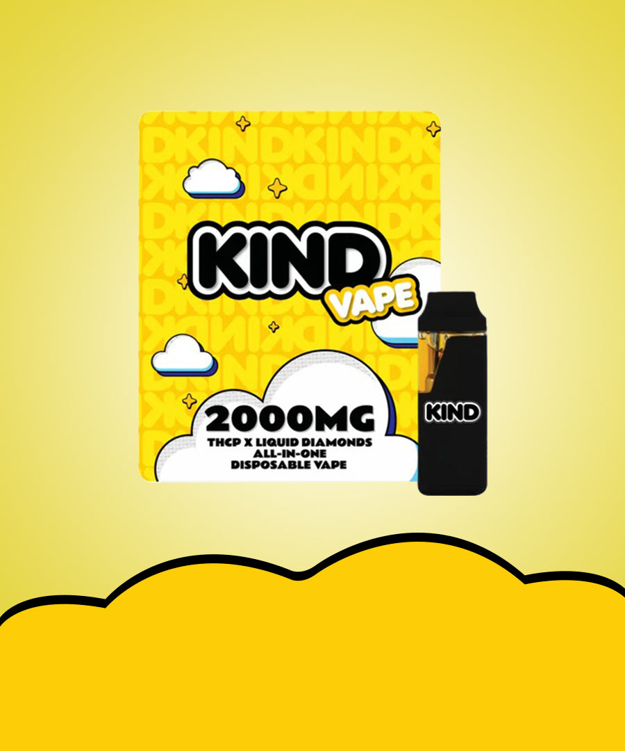 KIND Vape image featuring 2000mg THCa disposable vape for fast weed delivery